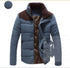 Chaqueta Parka Cortavientos azul marino para hombre con cuello alto marrón y diseño acolchado en poliéster